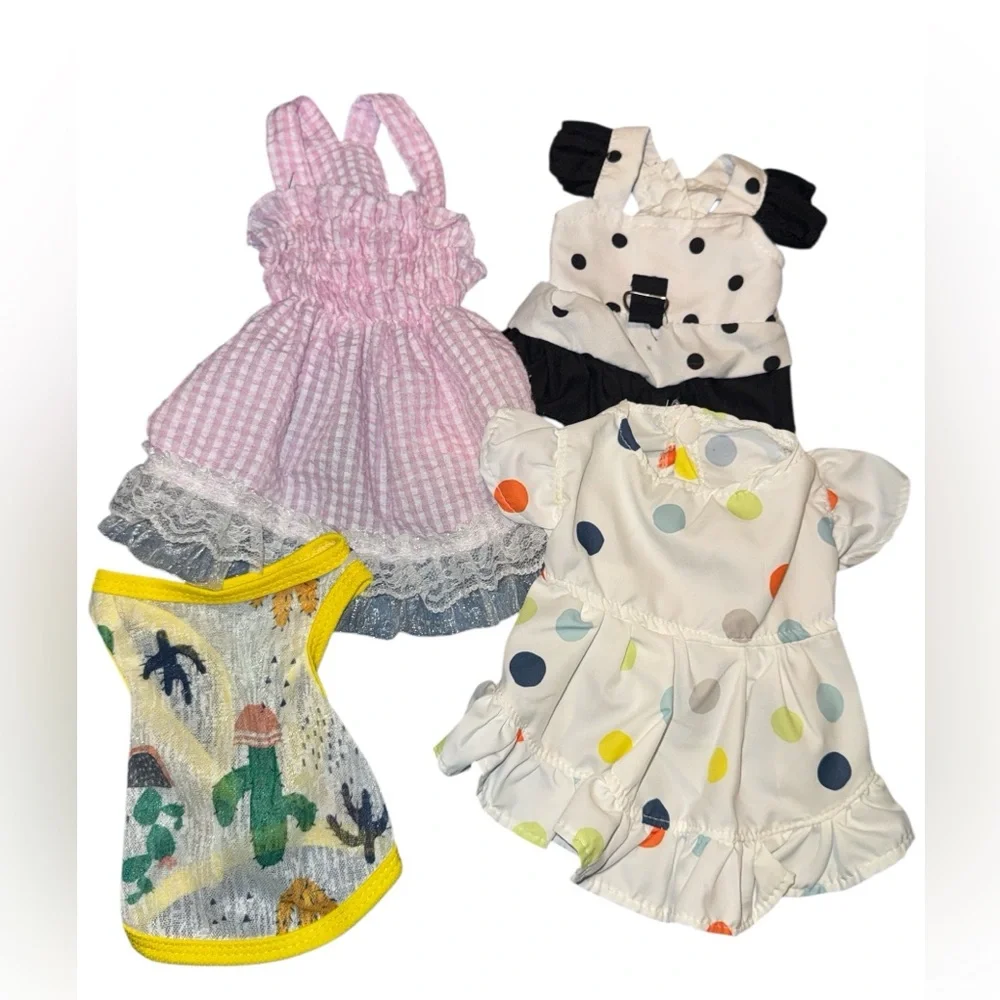 Lot Bundle of XS Extra Small Toy Breed Dog or Cat Puppy Clothes Shirts Tops New - Picture 1 of 5